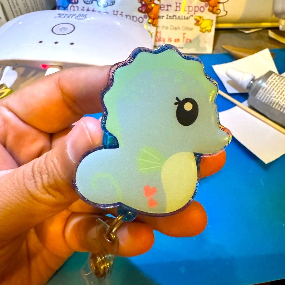 Seahorse badge reel